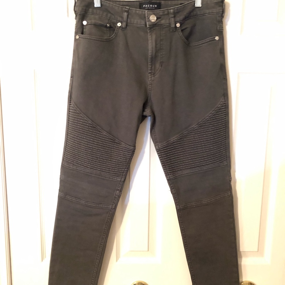 PacSun Olive Stacked Skinny Biker Jeans Size 32X30